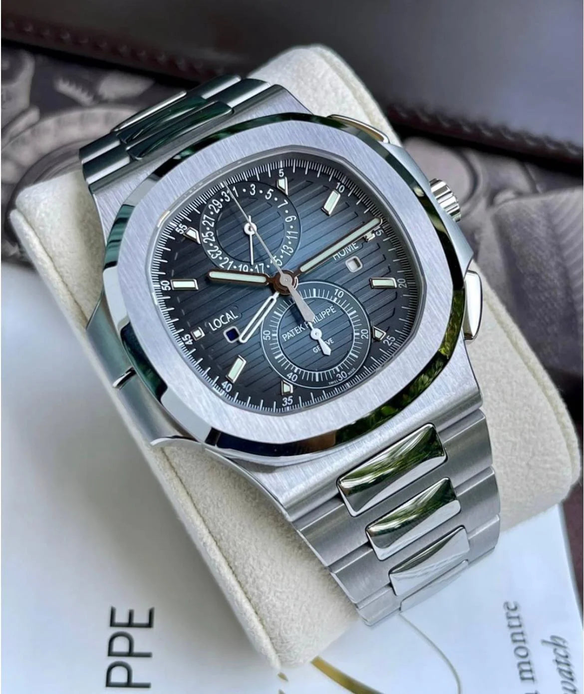 Patek Philippe 5990/1A Nautilus Travel Time Chronograph Steel Blue Dial - 2022